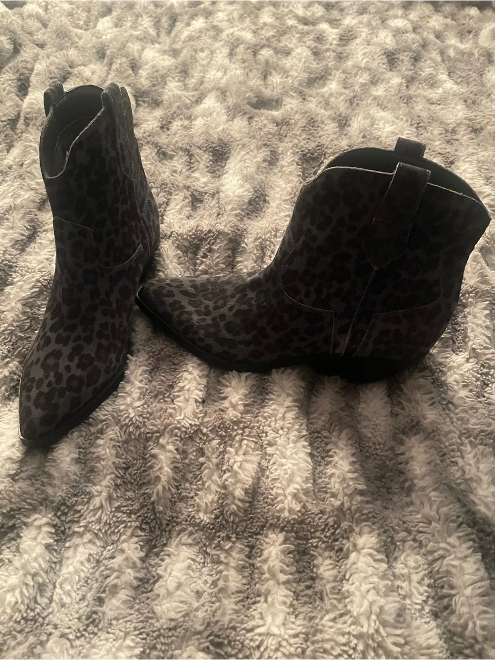 Nine West Abreve Women's Suede Cowboy Ankle Boots.